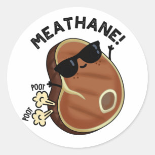 Sticker Rond Tarte à viande drôle Farting Viande tourte