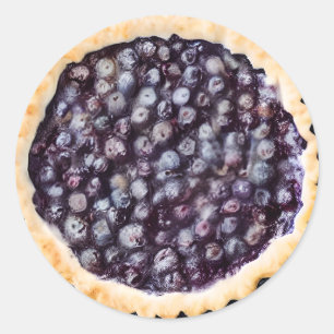 Sticker Rond Tarte aux bleuets et croûte fine