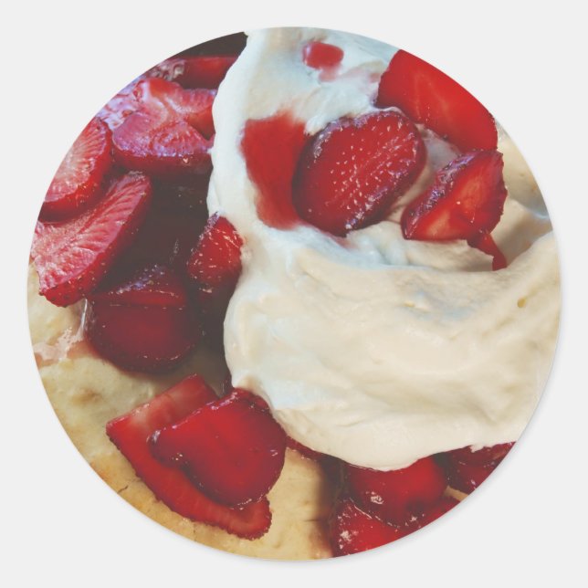 Sticker Rond Tarte aux fraises (Devant)