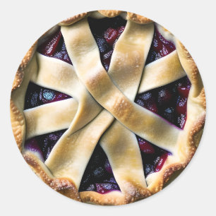 Sticker Rond Tarte aux mûres avec croûte