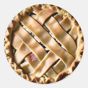 Sticker Rond Tarte aux pommes avec une croûte fantaisie