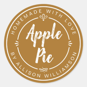 Sticker Rond Tarte aux pommes maison dorée