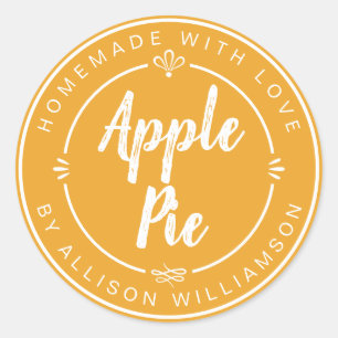 Sticker Rond Tarte aux pommes maison rustique Mellow Yellow