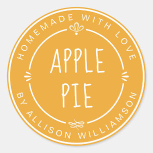 Sticker Rond Tarte aux pommes maison rustique Mellow Yellow