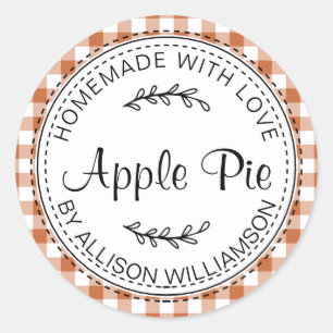 Sticker Rond Tarte aux pommes maison rustique Vérification oran