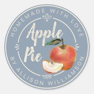 Sticker Rond Tarte aux pommes rustique Ashley Blue fait maison