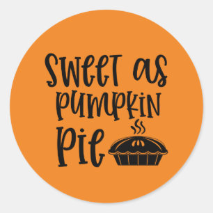 Sticker Rond Tarte citrouille cool Automne saison
