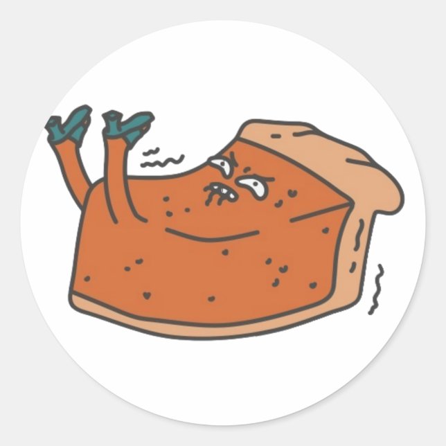 Sticker Rond Tarte citrouille drôle et effrayée - drôle Thanksg (Devant)