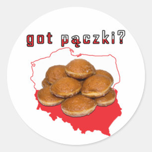 Sticker Rond t'as paczki ? Carte polonaise