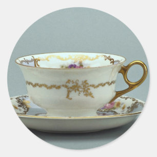 Sticker Rond Tasse et soucoupe du 20ème siècle de thé, Bavi