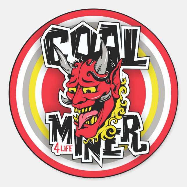STICKER ROND TATOO MINEUR DE CHARBON (Devant)