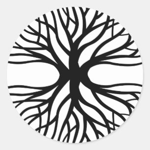 Sticker Rond Tatouage Arbre De Vie