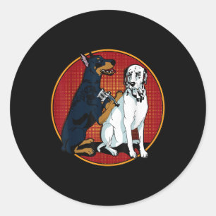 Sticker Rond Tatouage Dalmatian Dog