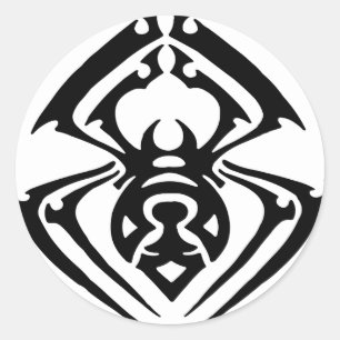 Sticker Rond Tatouage d'araignée tribale