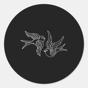 Sticker Rond tatouage traditionnel américain de conception aval