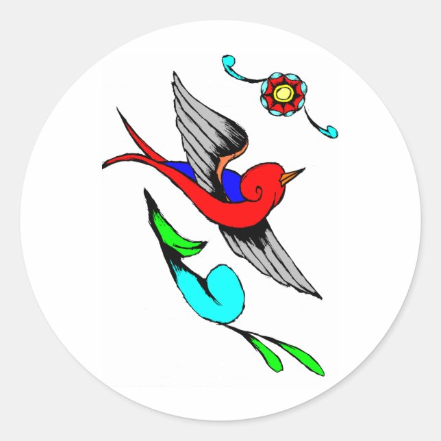 Sticker Rond Tatouage vintage (Devant)