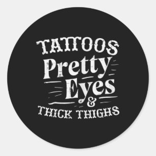 Sticker Rond Tatouages De Gym Joli Yeux Épais Thighs Entraîneme