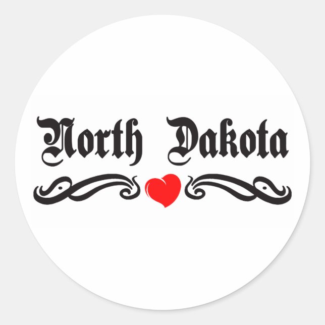 Sticker Rond Tattoo du Dakota du Nord (Devant)