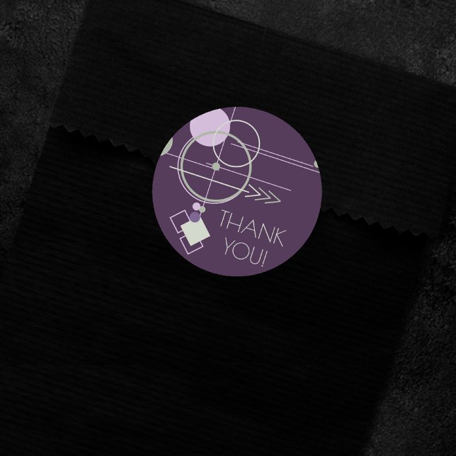 Sticker Rond Tattoos | Merci vert pourpre bohémien (Créateur téléchargé)