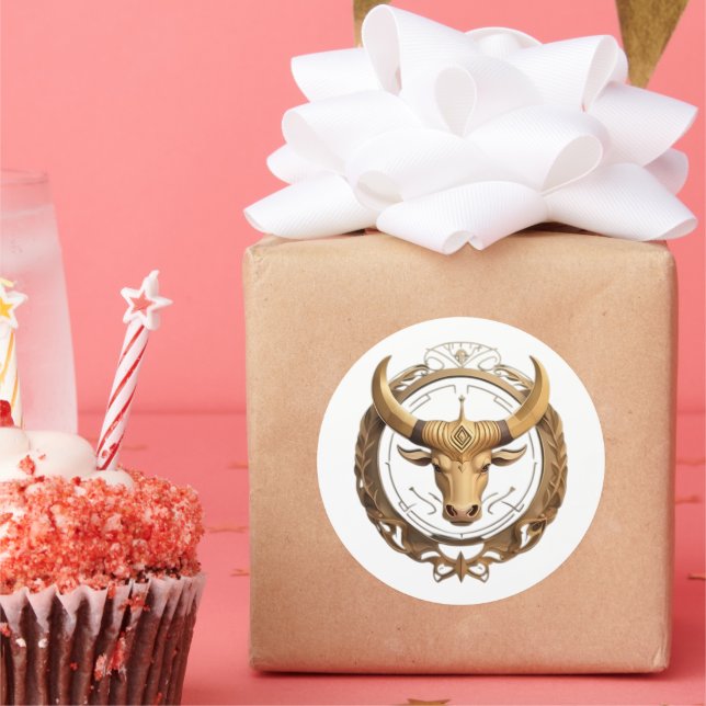 Sticker Rond Taurus Zodiac Bull (Fête)