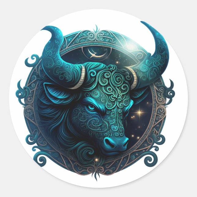 Sticker Rond Taurus Zodiac Graphic (Devant)