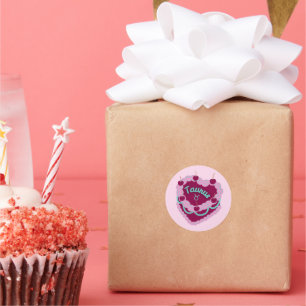 Sticker Rond Taurus Zodiac Pastel Coeur Gâteau d'anniversaire