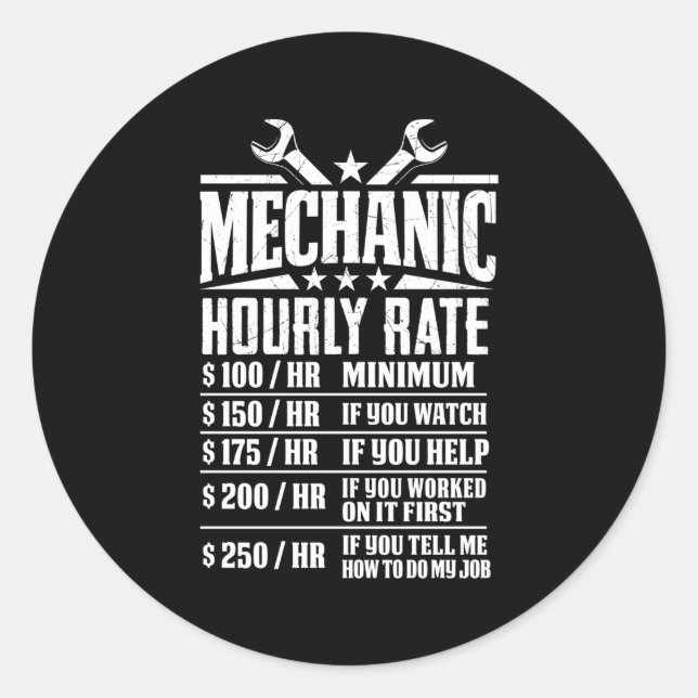 Sticker Rond Taux horaire mécanique retour (Devant)