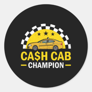 Sticker Rond Taxi Chauffeur Monde de l'emploi meilleur emploi T