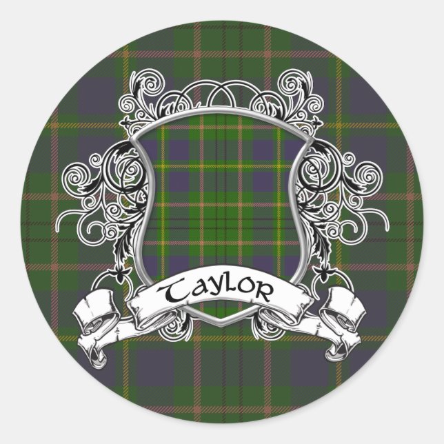 Sticker Rond Taylor Tartan Shield (Devant)