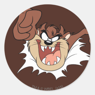 Sticker Rond TAZ™ Faisant Éruption sur la Page