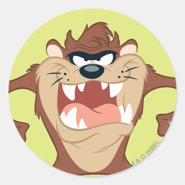 Sticker Rond TAZ™ Toothy Grin (Devant)