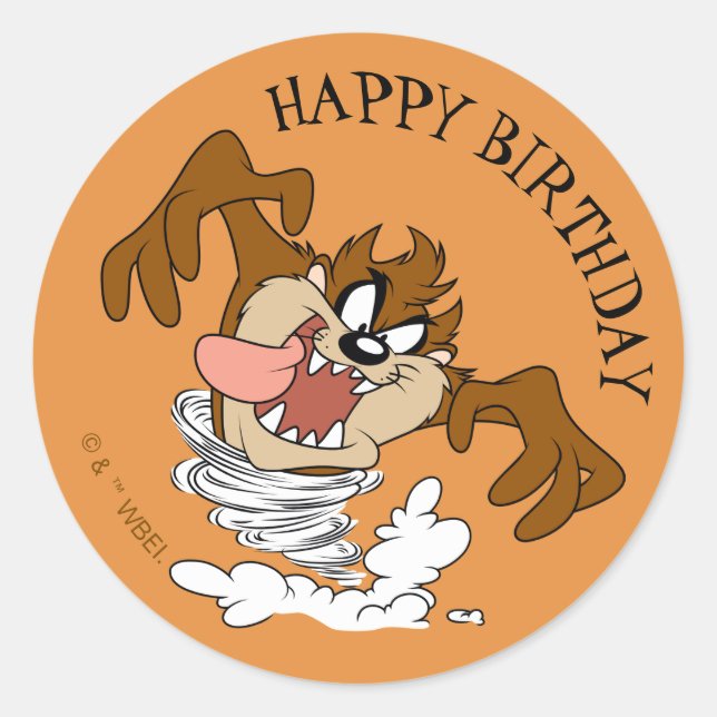 Sticker Rond TAZ™ Whirling Tornado (Devant)