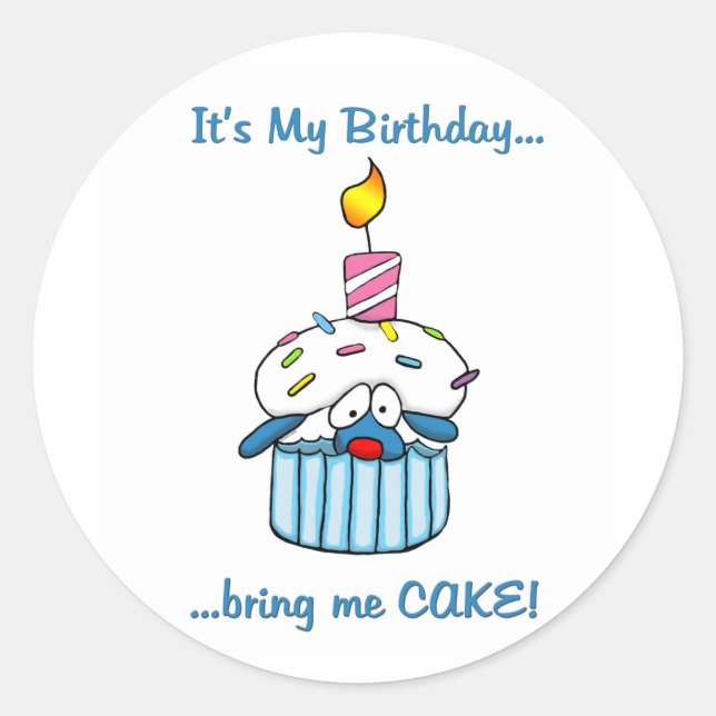 Sticker Rond Tbone Anniversaire cupcake (Devant)