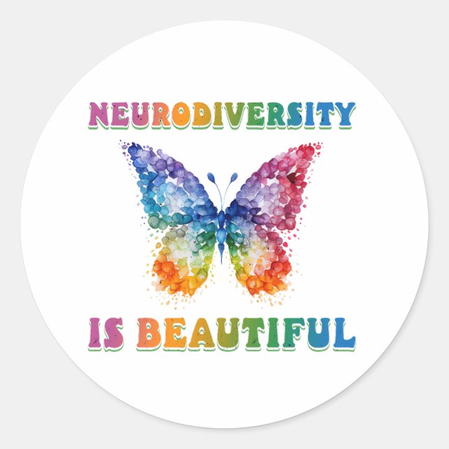 Sticker Rond TDAH, Autisme aba, Neurodiversité, Éducation spéci (Devant)