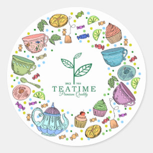Sticker Rond Tea time