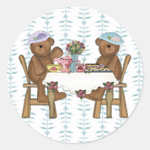 Sticker Rond Tea Time for Teddies
