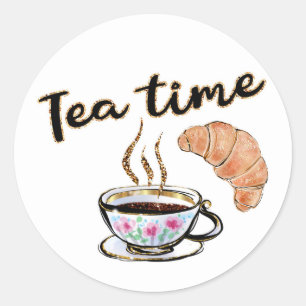 Sticker Rond Tea time sticker, party sticker, tea time planner