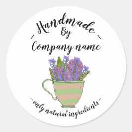 Sticker Rond Teacup artisanal floral tour