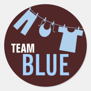 Sticker Rond Team Blue Baby Clothes Genre Reveillez l'équipe St