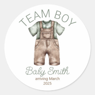 Sticker Rond Team Boy Genre révéler l'autocollant bébé de Noël