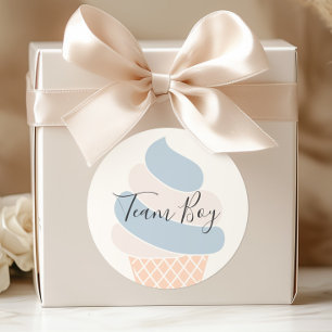 Sticker Rond Team Boy Glace Cream Pastel Couleur Genre Reveille