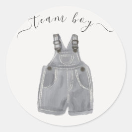 Sticker Rond Team Boy He or She Gender Revela