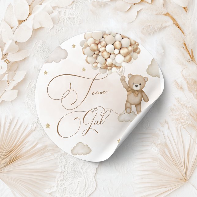 Sticker Rond Team Girl Gender Revela (Créateur téléchargé)