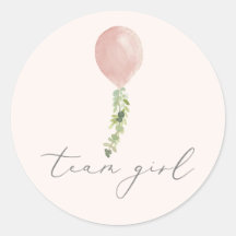 Team Girl Pink Balloon Calligraphie Genre Révélati