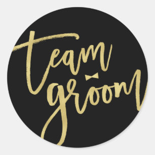 Sticker Rond Team Groom Bow Cravate Mariage tendance Bachelor P
