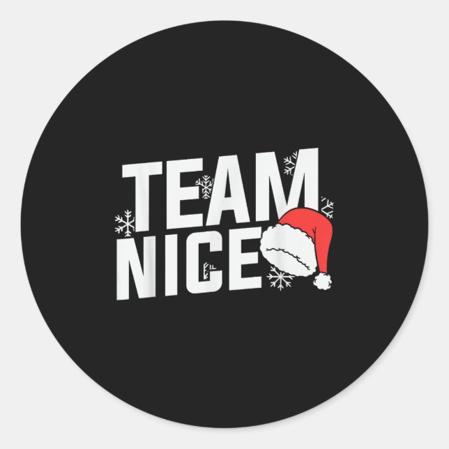 Sticker Rond Team Nice Family Christmas Apparel Uni Kids &amp;  (Devant)