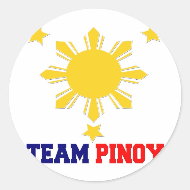 Sticker Rond Team Pinoy 3 étoiles et Sun (Devant)