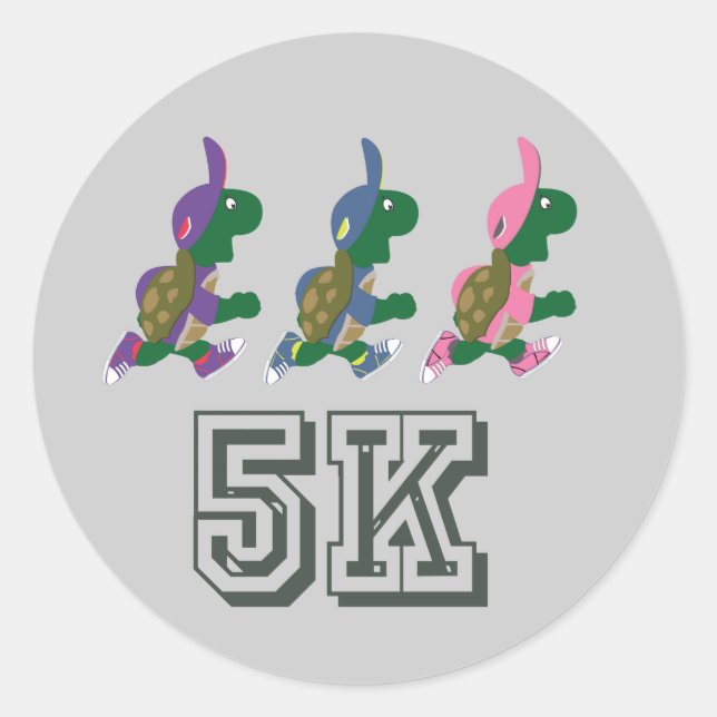 Sticker Rond Team Turtle 5K (Devant)