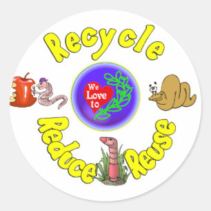 Sticker Rond Team Worm : -)