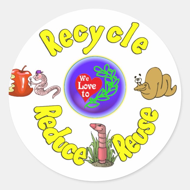 Sticker Rond Team Worm : -) (Devant)